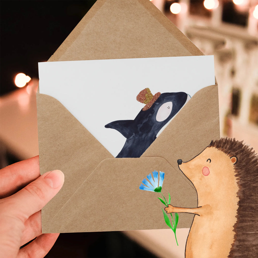 Deluxe Karte Orca Zylinder Klappkarte, Grußkarte, Karte, Hochzeitskarte, Hochwertige Klappkarte, Geburtstagskarte, Einladungskarte, Glückwunschkarte, Hochwertige Grußkarte, Meerestiere, Meer, Urlaub, Konfetti, Glitter, Fest, Feier, Orca, Fete, Glitzer, Narwal, Geburtstag, Glückwunsch