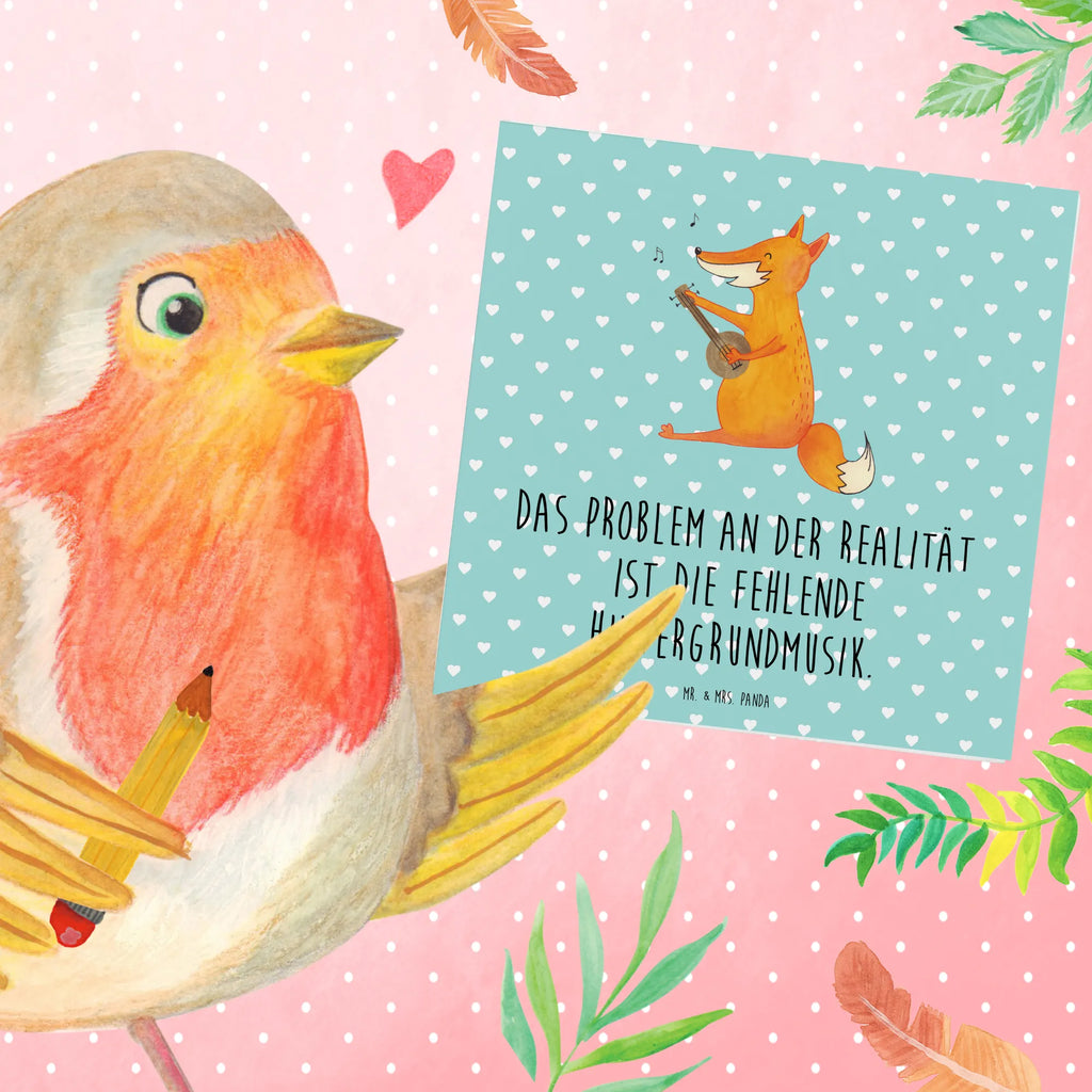 Deluxe Card Fox guitar Karte, Klappkarte, Grußkarte, Einladungskarte, Hochwertige Klappkarte, Hochwertige Grußkarte, Geburtstagskarte, Glückwunschkarte, Hochzeitskarte, Fuchs, Füchse, Geschenk Musiker, Gitarre, Musik Spruch, Sänger, Sängerin, Musikerin