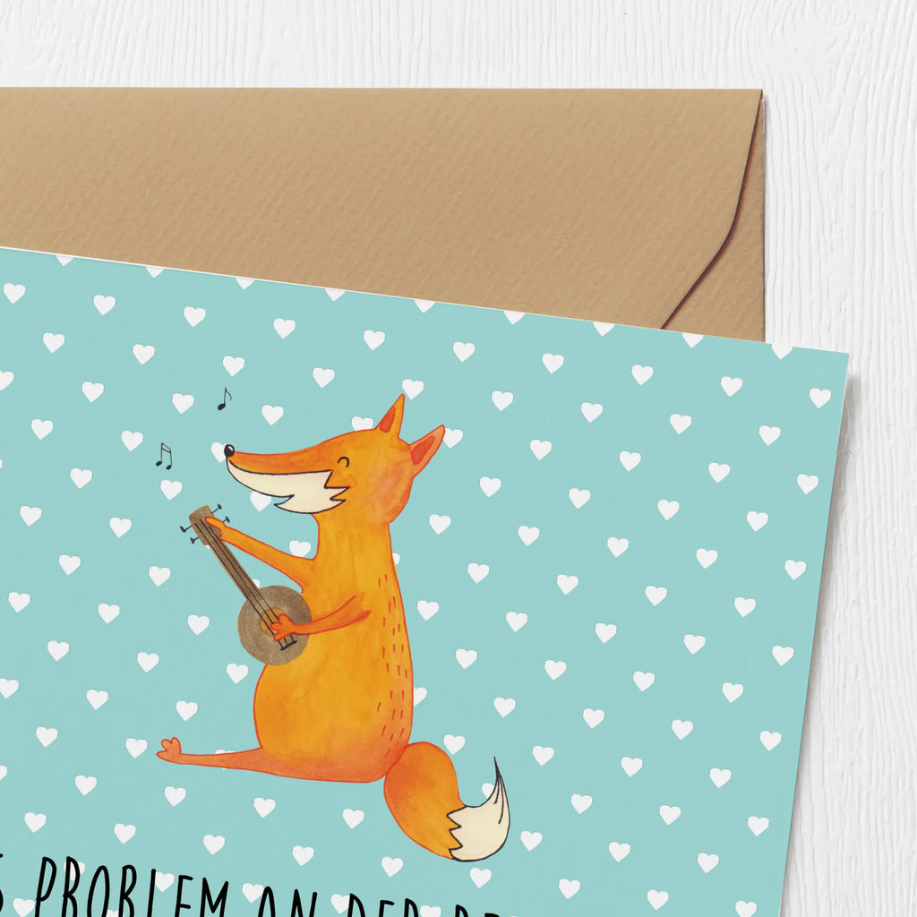 Deluxe Card Fox guitar Karte, Klappkarte, Grußkarte, Einladungskarte, Hochwertige Klappkarte, Hochwertige Grußkarte, Geburtstagskarte, Glückwunschkarte, Hochzeitskarte, Fuchs, Füchse, Geschenk Musiker, Gitarre, Musik Spruch, Sänger, Sängerin, Musikerin