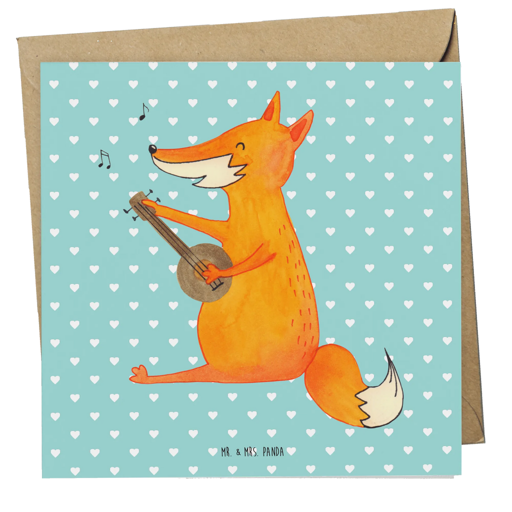 Deluxe Card Fox guitar Karte, Klappkarte, Grußkarte, Einladungskarte, Hochwertige Klappkarte, Hochwertige Grußkarte, Geburtstagskarte, Glückwunschkarte, Hochzeitskarte, Fuchs, Füchse, Geschenk Musiker, Gitarre, Musik Spruch, Sänger, Sängerin, Musikerin