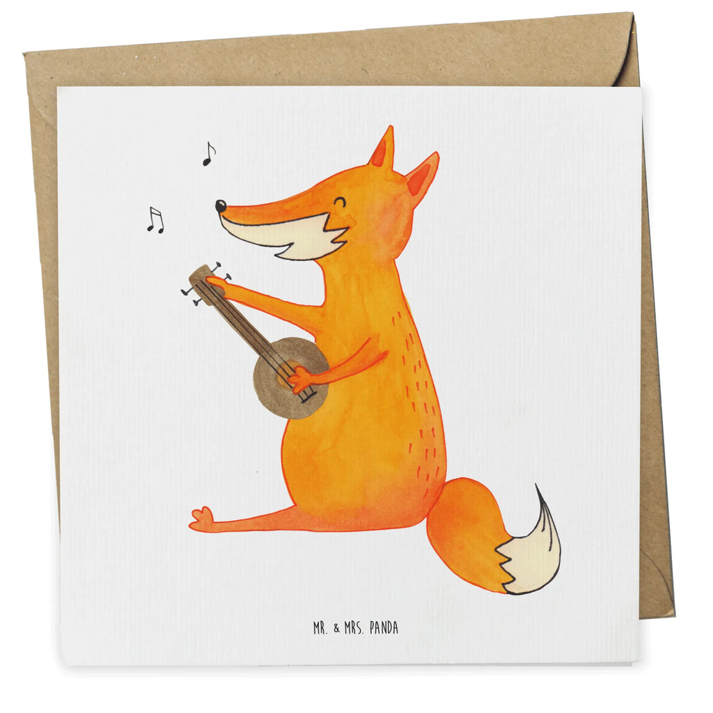 Deluxe Card Fox guitar Karte, Klappkarte, Grußkarte, Einladungskarte, Hochwertige Klappkarte, Hochwertige Grußkarte, Geburtstagskarte, Glückwunschkarte, Hochzeitskarte, Fuchs, Füchse, Geschenk Musiker, Gitarre, Musik Spruch, Sänger, Sängerin, Musikerin