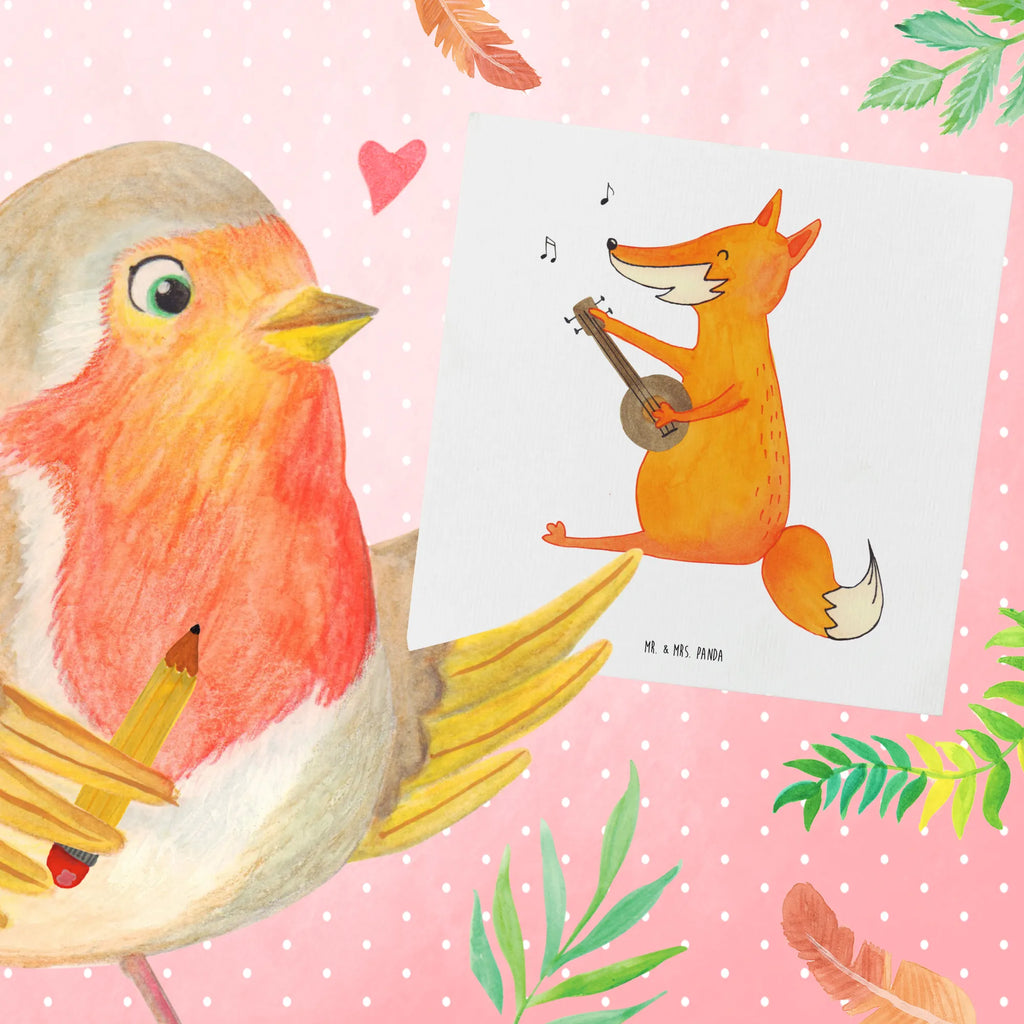 Deluxe Card Fox guitar Karte, Klappkarte, Grußkarte, Einladungskarte, Hochwertige Klappkarte, Hochwertige Grußkarte, Geburtstagskarte, Glückwunschkarte, Hochzeitskarte, Fuchs, Füchse, Geschenk Musiker, Gitarre, Musik Spruch, Sänger, Sängerin, Musikerin