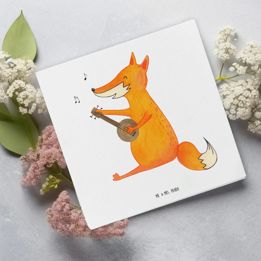 Deluxe Card Fox guitar Karte, Klappkarte, Grußkarte, Einladungskarte, Hochwertige Klappkarte, Hochwertige Grußkarte, Geburtstagskarte, Glückwunschkarte, Hochzeitskarte, Fuchs, Füchse, Geschenk Musiker, Gitarre, Musik Spruch, Sänger, Sängerin, Musikerin