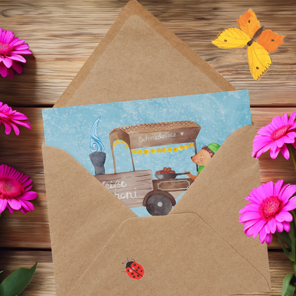 Deluxe Card hedgehog Chestnuts Karte, Grußkarte, Einladungskarte, Hochwertige Grußkarte, Glückwunschkarte, Hochwertige Klappkarte, Hochzeitskarte, Geburtstagskarte, Klappkarte, Winter, Weihnachten, Weihnachtsdeko, Nikolaus, Advent, Heiligabend, Wintermotiv, Maronen, Duft, Kastanien, Weihnachtsmarkt