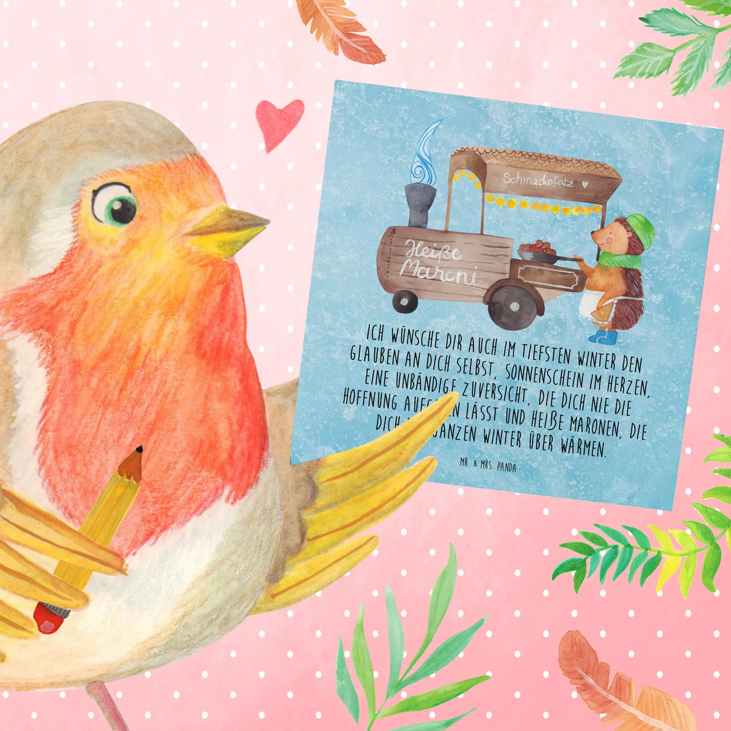 Deluxe Card hedgehog Chestnuts Karte, Grußkarte, Einladungskarte, Hochwertige Grußkarte, Glückwunschkarte, Hochwertige Klappkarte, Hochzeitskarte, Geburtstagskarte, Klappkarte, Winter, Weihnachten, Weihnachtsdeko, Nikolaus, Advent, Heiligabend, Wintermotiv, Maronen, Duft, Kastanien, Weihnachtsmarkt