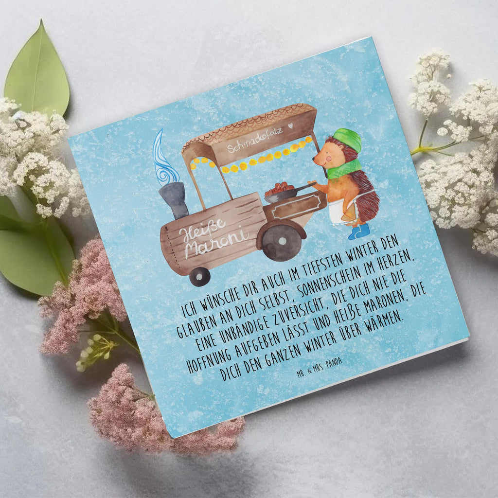 Deluxe Card hedgehog Chestnuts Karte, Grußkarte, Einladungskarte, Hochwertige Grußkarte, Glückwunschkarte, Hochwertige Klappkarte, Hochzeitskarte, Geburtstagskarte, Klappkarte, Winter, Weihnachten, Weihnachtsdeko, Nikolaus, Advent, Heiligabend, Wintermotiv, Maronen, Duft, Kastanien, Weihnachtsmarkt