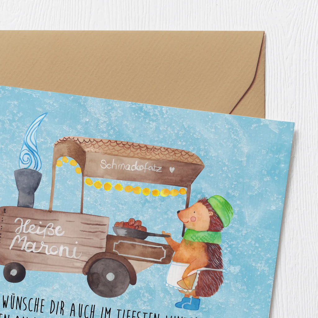 Deluxe Card hedgehog Chestnuts Karte, Grußkarte, Einladungskarte, Hochwertige Grußkarte, Glückwunschkarte, Hochwertige Klappkarte, Hochzeitskarte, Geburtstagskarte, Klappkarte, Winter, Weihnachten, Weihnachtsdeko, Nikolaus, Advent, Heiligabend, Wintermotiv, Maronen, Duft, Kastanien, Weihnachtsmarkt