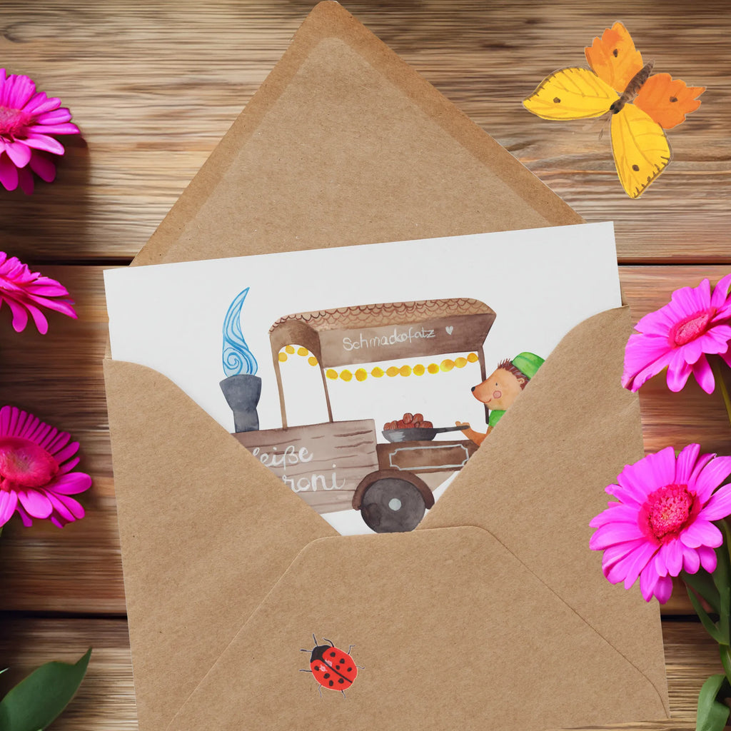 Deluxe Card hedgehog Chestnuts Karte, Grußkarte, Einladungskarte, Hochwertige Grußkarte, Glückwunschkarte, Hochwertige Klappkarte, Hochzeitskarte, Geburtstagskarte, Klappkarte, Winter, Weihnachten, Weihnachtsdeko, Nikolaus, Advent, Heiligabend, Wintermotiv, Maronen, Duft, Kastanien, Weihnachtsmarkt