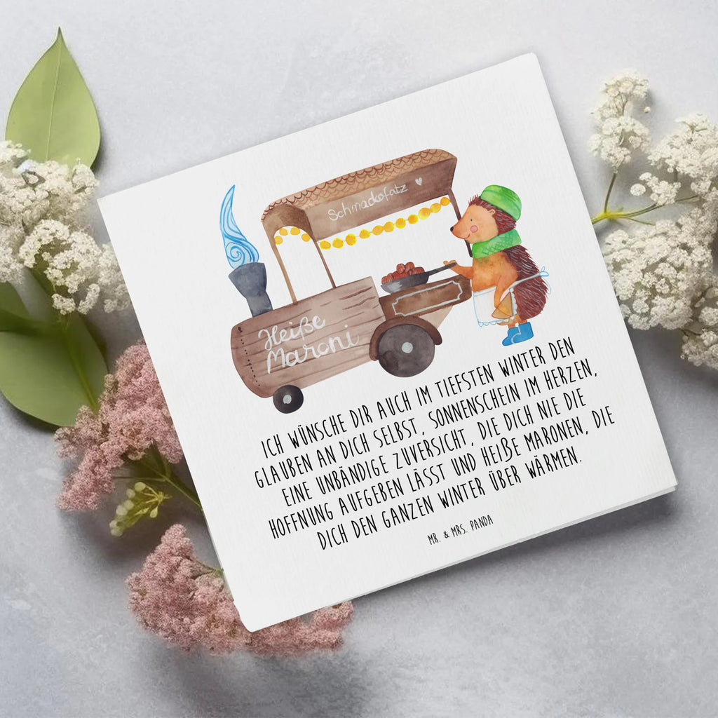 Deluxe Card hedgehog Chestnuts Karte, Grußkarte, Einladungskarte, Hochwertige Grußkarte, Glückwunschkarte, Hochwertige Klappkarte, Hochzeitskarte, Geburtstagskarte, Klappkarte, Winter, Weihnachten, Weihnachtsdeko, Nikolaus, Advent, Heiligabend, Wintermotiv, Maronen, Duft, Kastanien, Weihnachtsmarkt