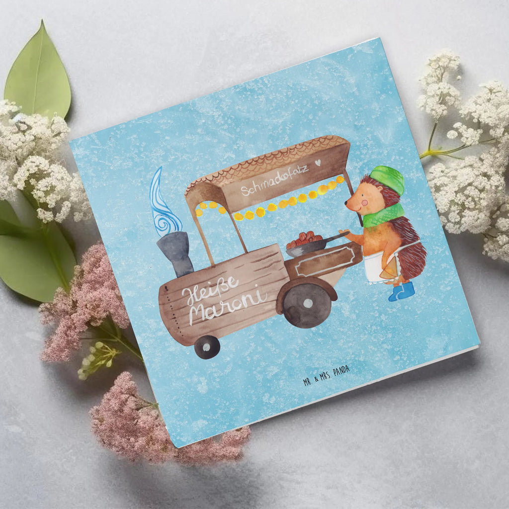 Deluxe Card hedgehog Chestnuts Karte, Grußkarte, Einladungskarte, Hochwertige Grußkarte, Glückwunschkarte, Hochwertige Klappkarte, Hochzeitskarte, Geburtstagskarte, Klappkarte, Winter, Weihnachten, Weihnachtsdeko, Nikolaus, Advent, Heiligabend, Wintermotiv, Maronen, Duft, Kastanien, Weihnachtsmarkt