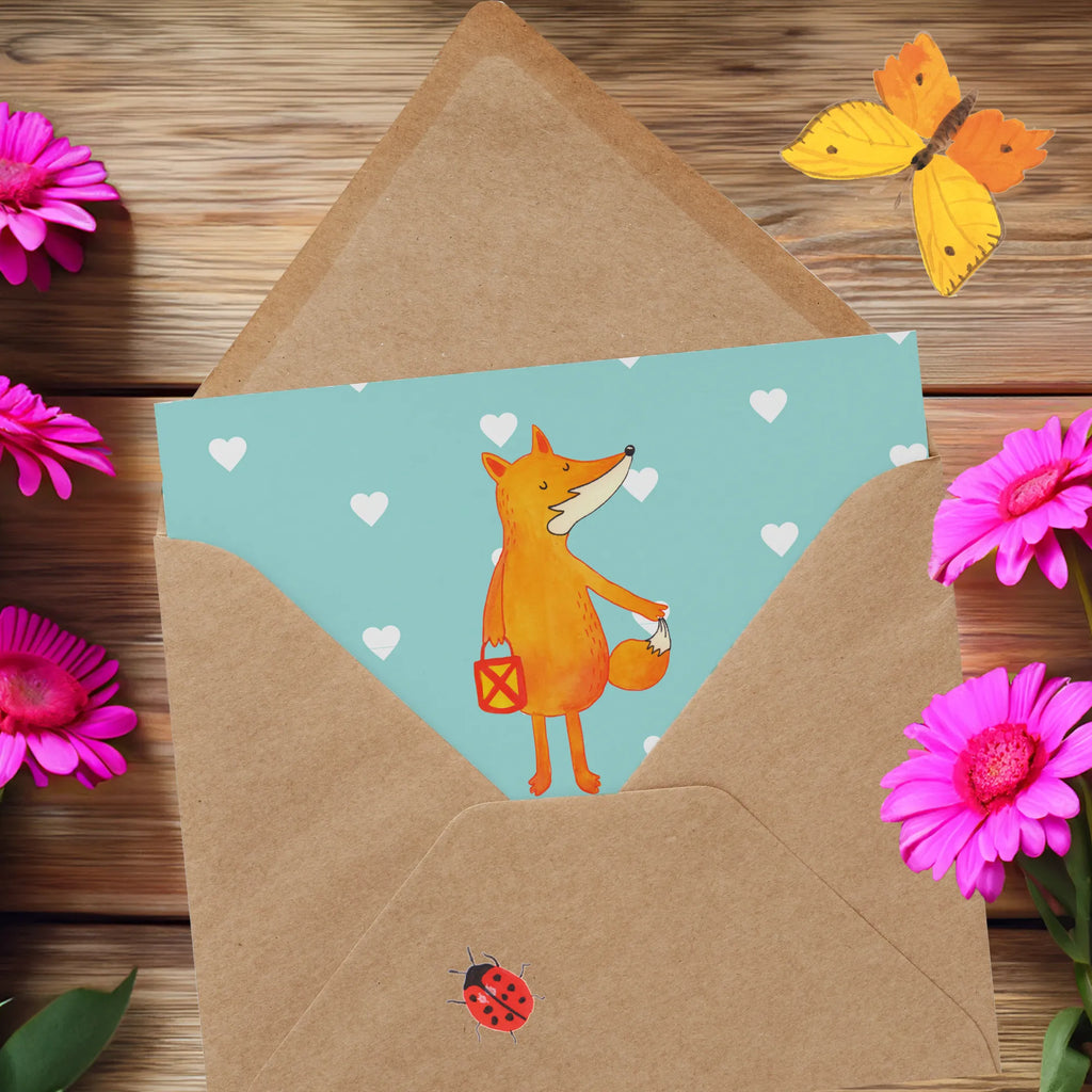 Deluxe Card Fox Lantern Einladungskarte, Geburtstagskarte, Karte, Glückwunschkarte, Hochzeitskarte, Hochwertige Grußkarte, Grußkarte, Klappkarte, Hochwertige Klappkarte, Fuchs, Sankt Martin, Laternenumzug, Liebeskummer Spruch, Laterne, Spruch trösten, Aufmuntern, Füchse, Cäsar Otto Hugo Flaischlen