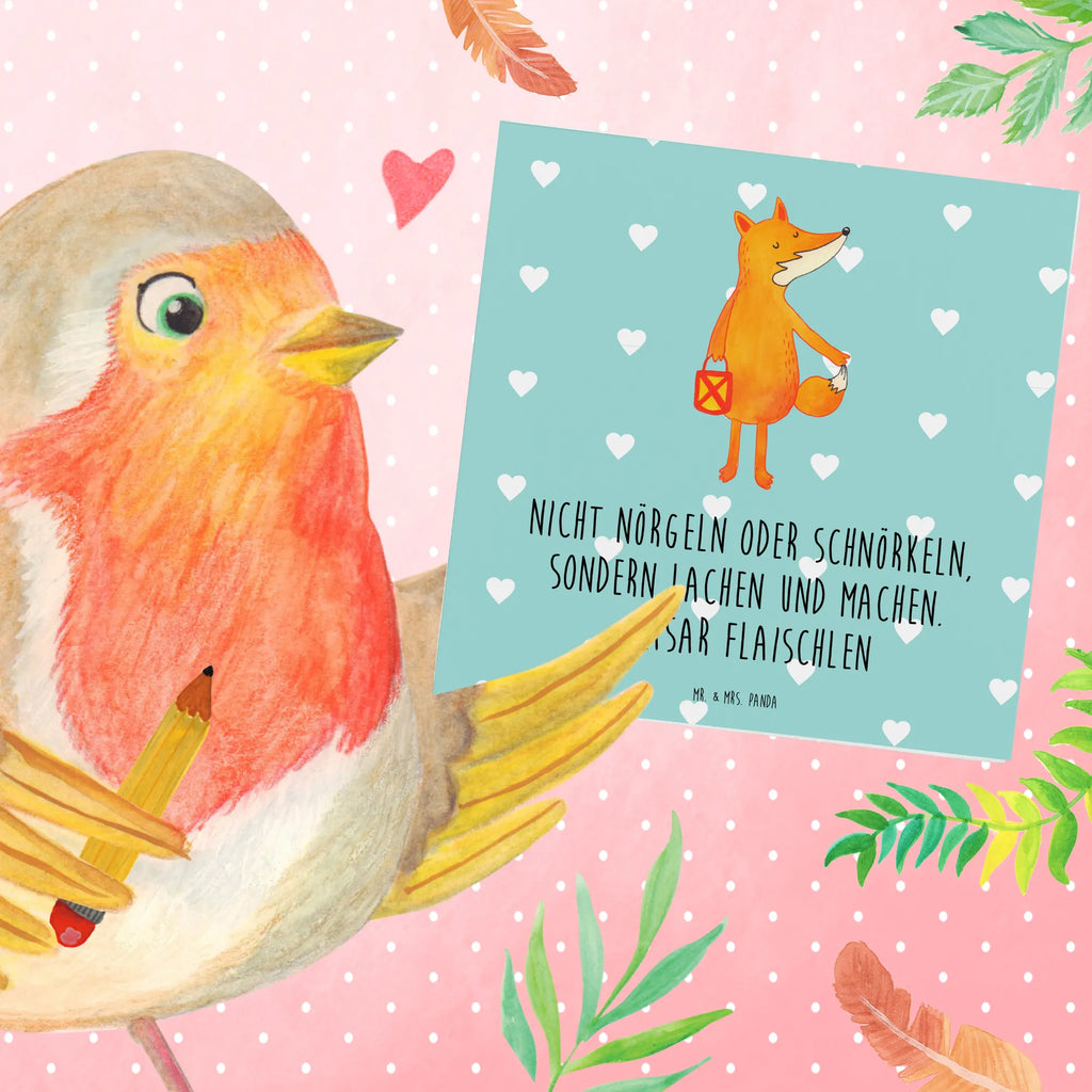 Deluxe Card Fox Lantern Einladungskarte, Geburtstagskarte, Karte, Glückwunschkarte, Hochzeitskarte, Hochwertige Grußkarte, Grußkarte, Klappkarte, Hochwertige Klappkarte, Fuchs, Sankt Martin, Laternenumzug, Liebeskummer Spruch, Laterne, Spruch trösten, Aufmuntern, Füchse, Cäsar Otto Hugo Flaischlen