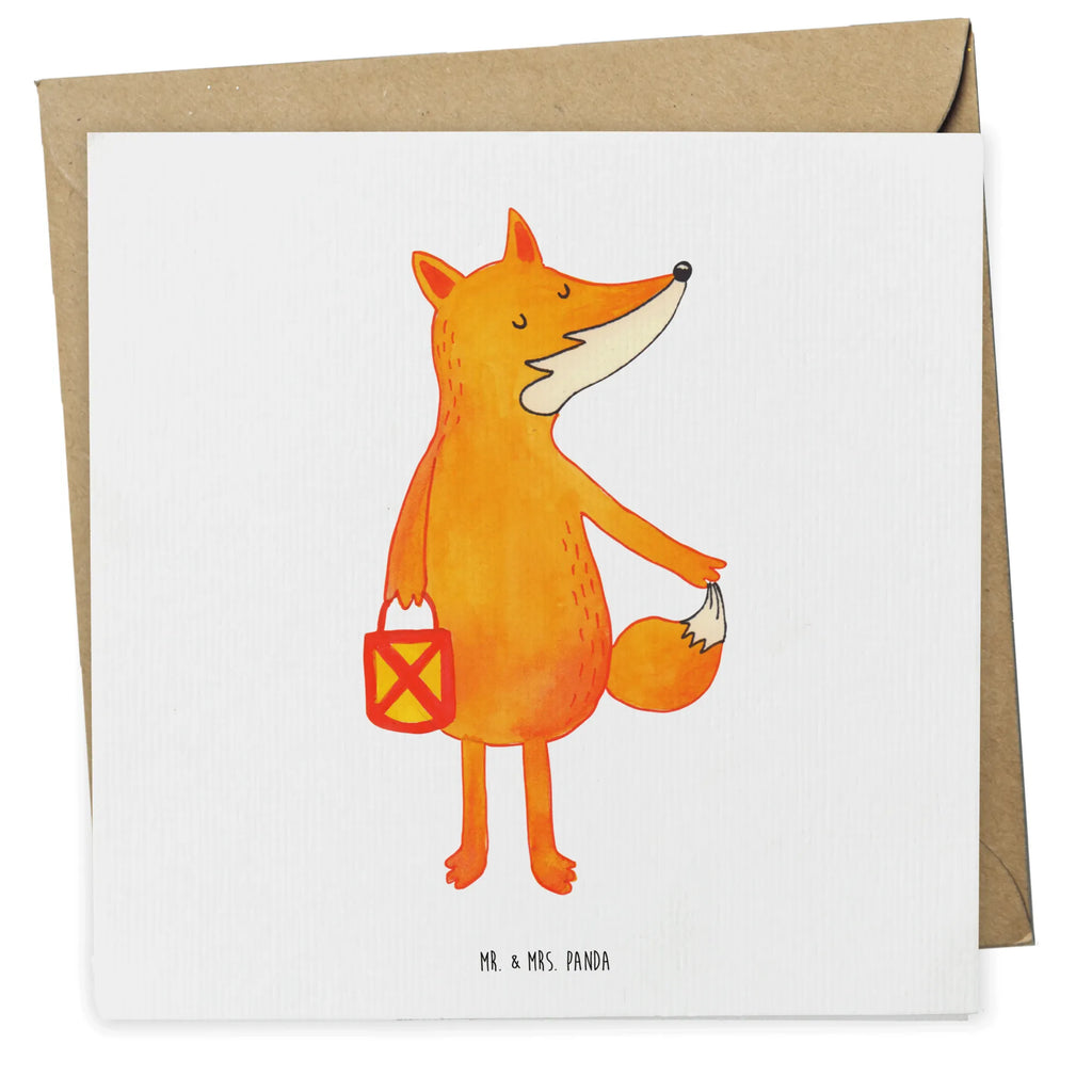 Deluxe Card Fox Lantern Einladungskarte, Geburtstagskarte, Karte, Glückwunschkarte, Hochzeitskarte, Hochwertige Grußkarte, Grußkarte, Klappkarte, Hochwertige Klappkarte, Fuchs, Sankt Martin, Laternenumzug, Liebeskummer Spruch, Laterne, Spruch trösten, Aufmuntern, Füchse, Cäsar Otto Hugo Flaischlen