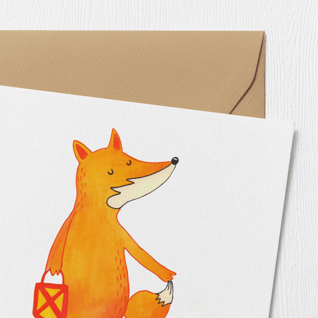 Deluxe Card Fox Lantern Einladungskarte, Geburtstagskarte, Karte, Glückwunschkarte, Hochzeitskarte, Hochwertige Grußkarte, Grußkarte, Klappkarte, Hochwertige Klappkarte, Fuchs, Sankt Martin, Laternenumzug, Liebeskummer Spruch, Laterne, Spruch trösten, Aufmuntern, Füchse, Cäsar Otto Hugo Flaischlen