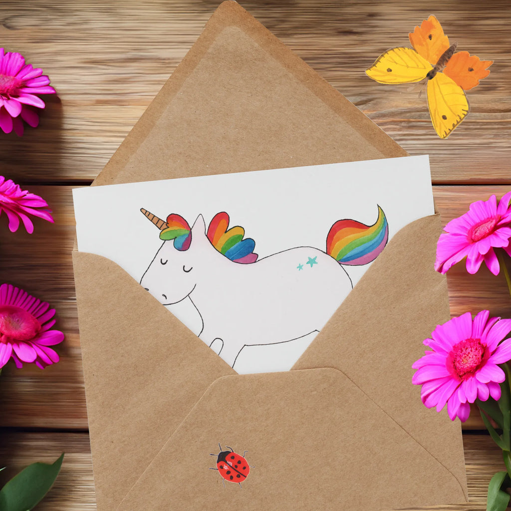 Deluxe Karte Einhorn Happy Karte, Glückwunschkarte, Hochzeitskarte, Geburtstagskarte, Klappkarte, Einladungskarte, Hochwertige Grußkarte, Hochwertige Klappkarte, Grußkarte, Einhorn, Einhörner, Einhorn Deko, Unicorn, spannend, Freude, Spaß, Lebensfreude, witzig, glücklich, fröhlich, Lächeln, Lachen