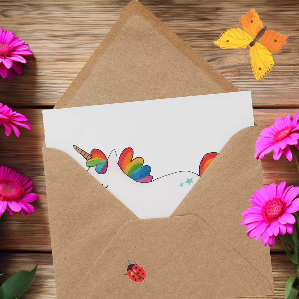 Deluxe Karte Einhorn Happy Karte, Glückwunschkarte, Hochzeitskarte, Geburtstagskarte, Klappkarte, Einladungskarte, Hochwertige Grußkarte, Hochwertige Klappkarte, Grußkarte, Einhorn, Einhörner, Einhorn Deko, Unicorn, spannend, Freude, Spaß, Lebensfreude, witzig, glücklich, fröhlich, Lächeln, Lachen