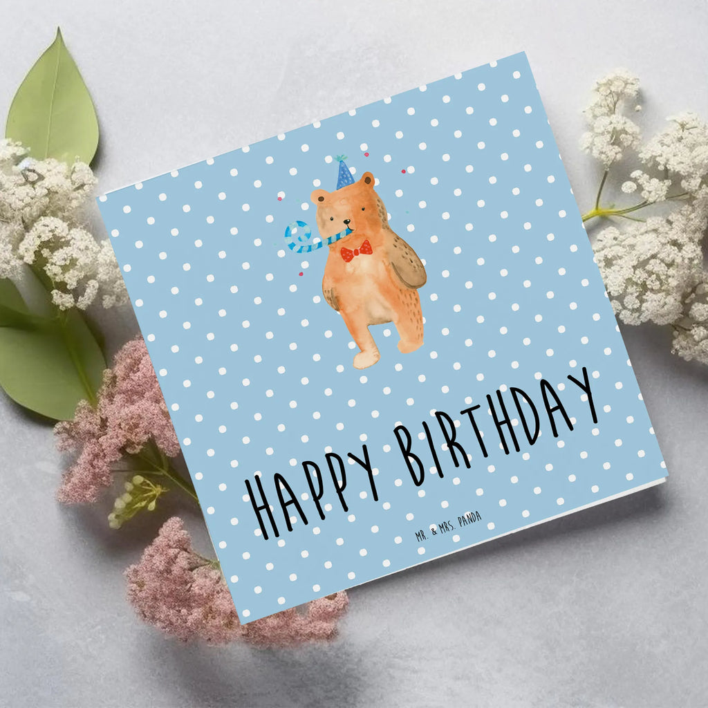 Deluxe Card bear Birthday Hochzeitskarte, Karte, Hochwertige Grußkarte, Einladungskarte, Hochwertige Klappkarte, Glückwunschkarte, Grußkarte, Klappkarte, Geburtstagskarte, Bär, Teddy, Teddybär, Alles Gute, Glückwunsch, Happy Birthday, Geburtstag