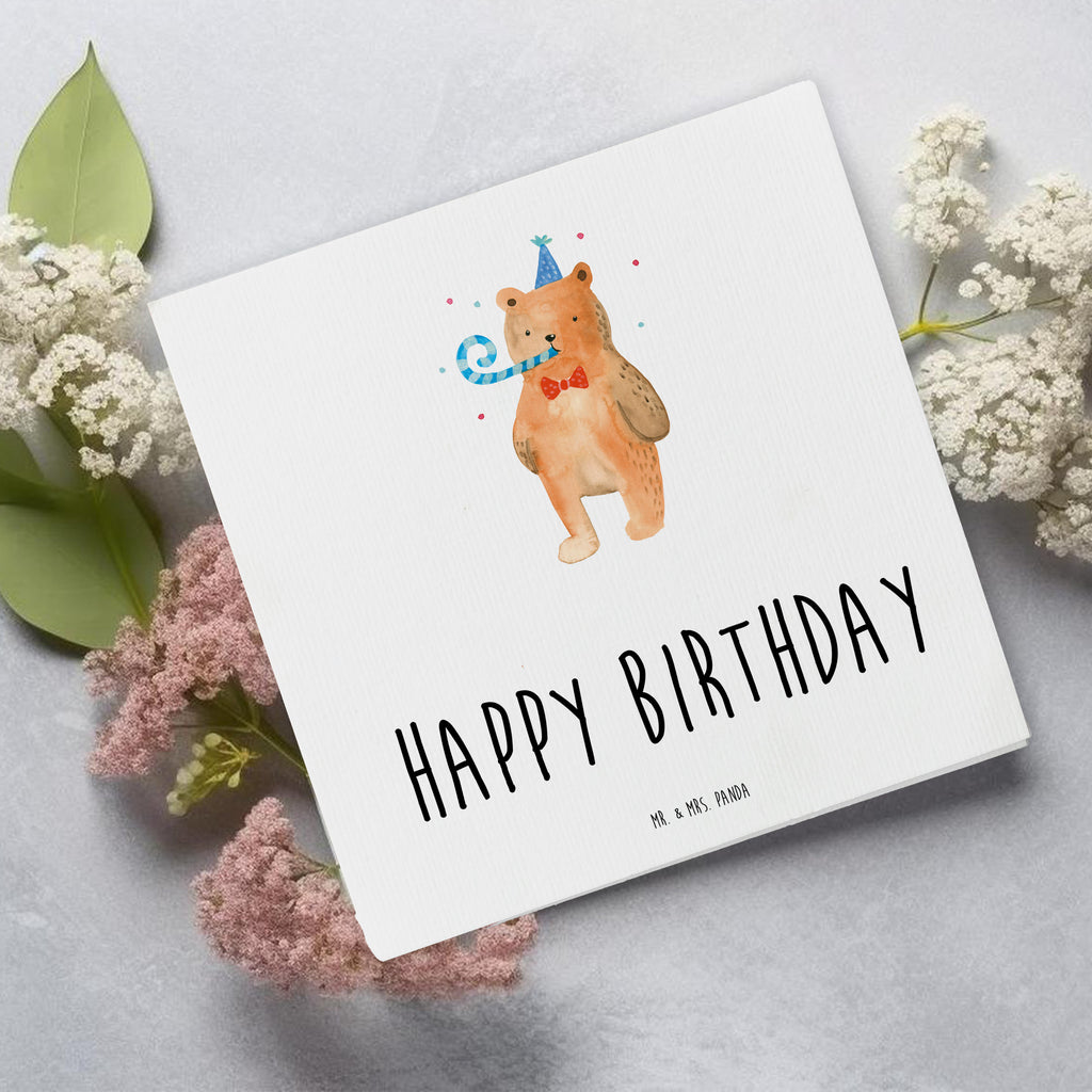 Deluxe Card bear Birthday Hochzeitskarte, Karte, Hochwertige Grußkarte, Einladungskarte, Hochwertige Klappkarte, Glückwunschkarte, Grußkarte, Klappkarte, Geburtstagskarte, Bär, Teddy, Teddybär, Alles Gute, Glückwunsch, Happy Birthday, Geburtstag