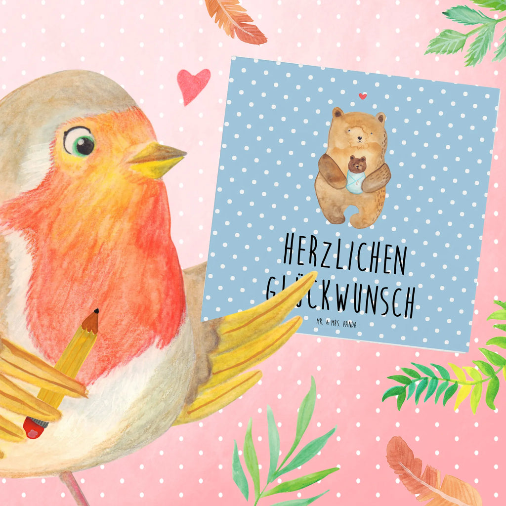 Deluxe Card bear infant Hochwertige Grußkarte, Klappkarte, Karte, Hochzeitskarte, Grußkarte, Hochwertige Klappkarte, Glückwunschkarte, Einladungskarte, Geburtstagskarte, Bär, Teddy, Teddybär, Baby, Täufling, Neffe, Enkelin, Nichte, Eltern, Geburtstag, Mutter, Glückwunsch, Geburt, Taufe, Enkel