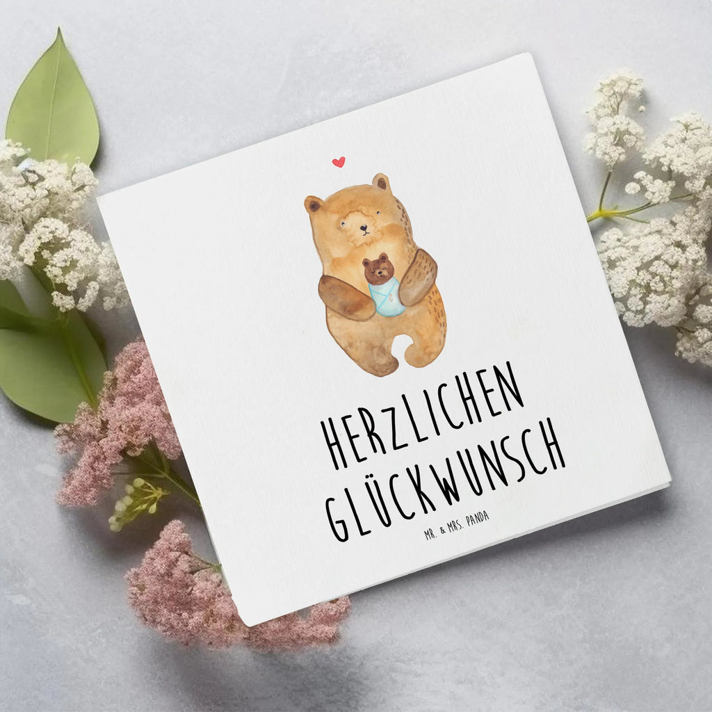 Deluxe Card bear infant Hochwertige Grußkarte, Klappkarte, Karte, Hochzeitskarte, Grußkarte, Hochwertige Klappkarte, Glückwunschkarte, Einladungskarte, Geburtstagskarte, Bär, Teddy, Teddybär, Baby, Täufling, Neffe, Enkelin, Nichte, Eltern, Geburtstag, Mutter, Glückwunsch, Geburt, Taufe, Enkel