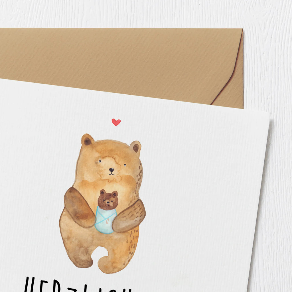 Deluxe Card bear infant Hochwertige Grußkarte, Klappkarte, Karte, Hochzeitskarte, Grußkarte, Hochwertige Klappkarte, Glückwunschkarte, Einladungskarte, Geburtstagskarte, Bär, Teddy, Teddybär, Baby, Täufling, Neffe, Enkelin, Nichte, Eltern, Geburtstag, Mutter, Glückwunsch, Geburt, Taufe, Enkel