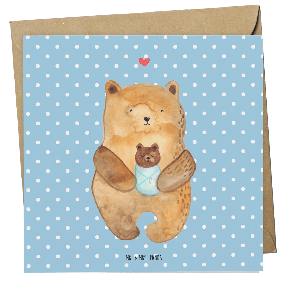 Deluxe Card bear infant Hochwertige Grußkarte, Klappkarte, Karte, Hochzeitskarte, Grußkarte, Hochwertige Klappkarte, Glückwunschkarte, Einladungskarte, Geburtstagskarte, Bär, Teddy, Teddybär, Baby, Täufling, Neffe, Enkelin, Nichte, Eltern, Geburtstag, Mutter, Glückwunsch, Geburt, Taufe, Enkel