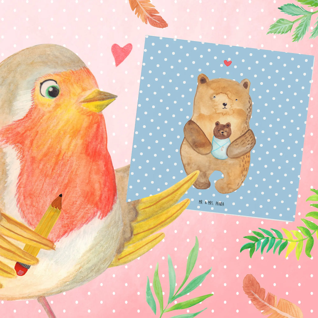 Deluxe Card bear infant Hochwertige Grußkarte, Klappkarte, Karte, Hochzeitskarte, Grußkarte, Hochwertige Klappkarte, Glückwunschkarte, Einladungskarte, Geburtstagskarte, Bär, Teddy, Teddybär, Baby, Täufling, Neffe, Enkelin, Nichte, Eltern, Geburtstag, Mutter, Glückwunsch, Geburt, Taufe, Enkel