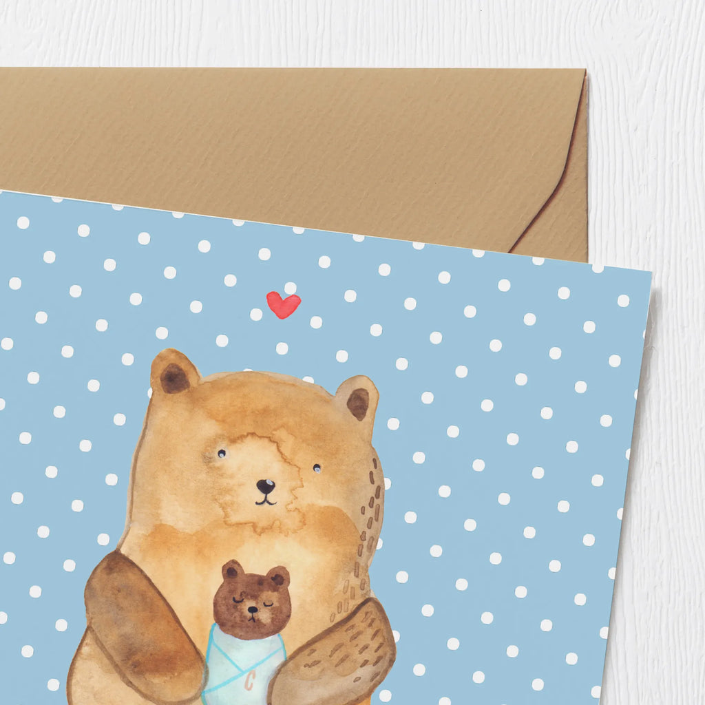 Deluxe Card bear infant Hochwertige Grußkarte, Klappkarte, Karte, Hochzeitskarte, Grußkarte, Hochwertige Klappkarte, Glückwunschkarte, Einladungskarte, Geburtstagskarte, Bär, Teddy, Teddybär, Baby, Täufling, Neffe, Enkelin, Nichte, Eltern, Geburtstag, Mutter, Glückwunsch, Geburt, Taufe, Enkel