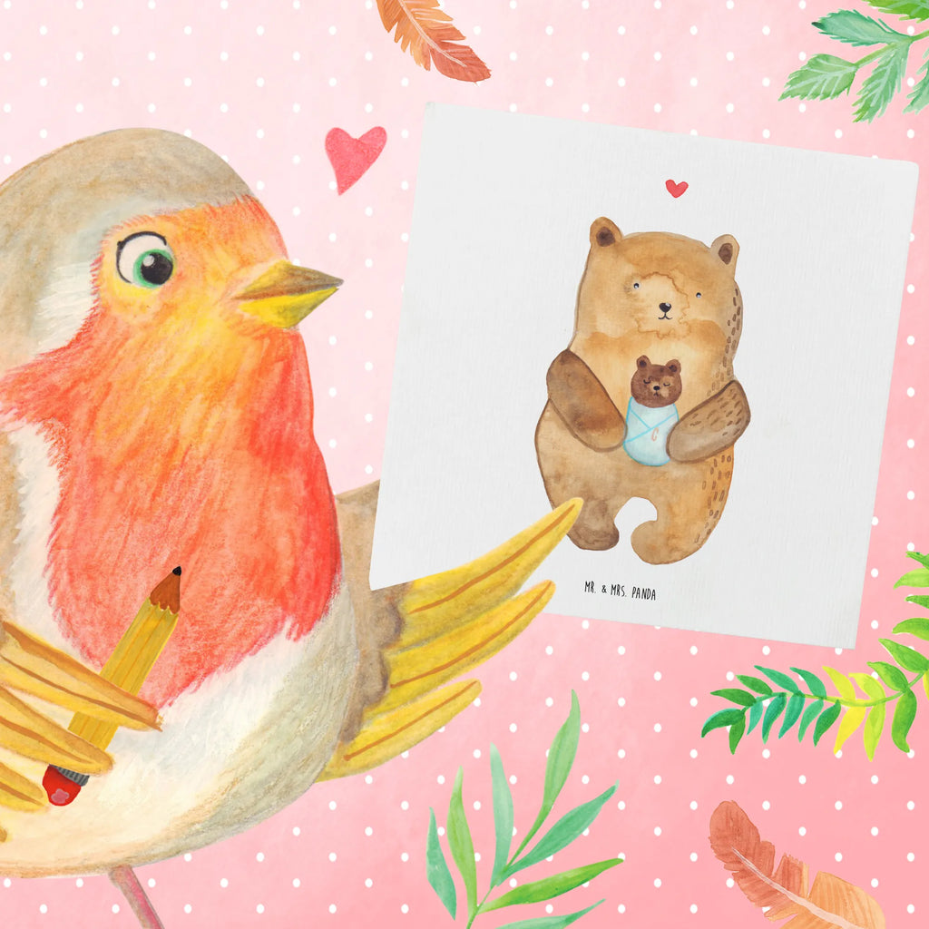 Deluxe Card bear infant Hochwertige Grußkarte, Klappkarte, Karte, Hochzeitskarte, Grußkarte, Hochwertige Klappkarte, Glückwunschkarte, Einladungskarte, Geburtstagskarte, Bär, Teddy, Teddybär, Baby, Täufling, Neffe, Enkelin, Nichte, Eltern, Geburtstag, Mutter, Glückwunsch, Geburt, Taufe, Enkel