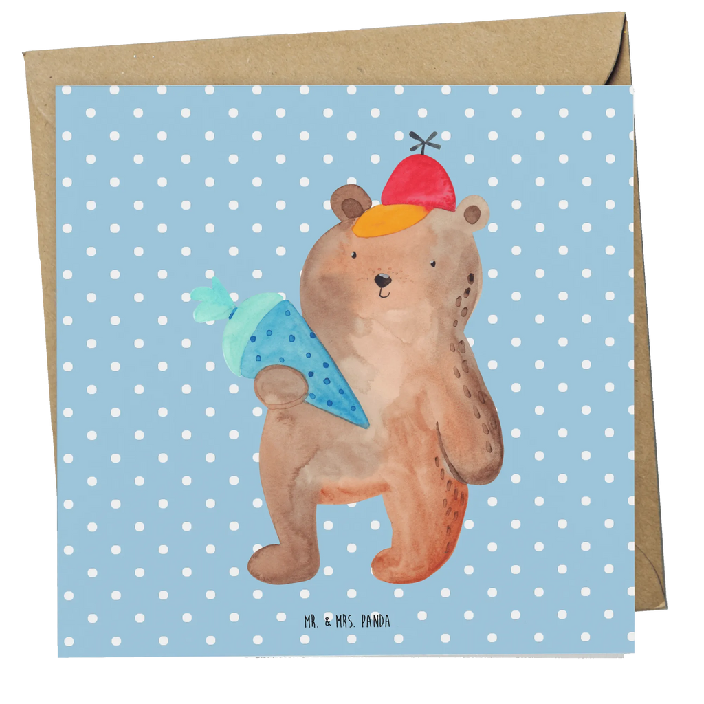 Deluxe Karte Bär Schultüte Hochwertige Klappkarte, Karte, Geburtstagskarte, Einladungskarte, Klappkarte, Glückwunschkarte, Hochzeitskarte, Grußkarte, Hochwertige Grußkarte, Bär, Teddy, Teddybär, Bär Motiv, Einschulung Geschenk, Erster Schultag Geschenk, Grundschule, Schule Geschenk, Schulanfang, Schultüte, Schulbeginn