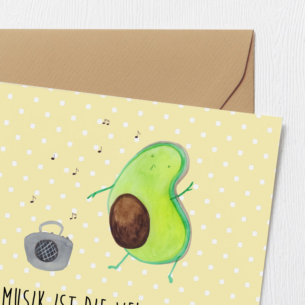 Deluxe Karte Avocado Tanzen Hochwertige Klappkarte, Karte, Hochzeitskarte, Einladungskarte, Geburtstagskarte, Grußkarte, Glückwunschkarte, Klappkarte, Hochwertige Grußkarte, Avocado, Veggie, Vegan, Gesund