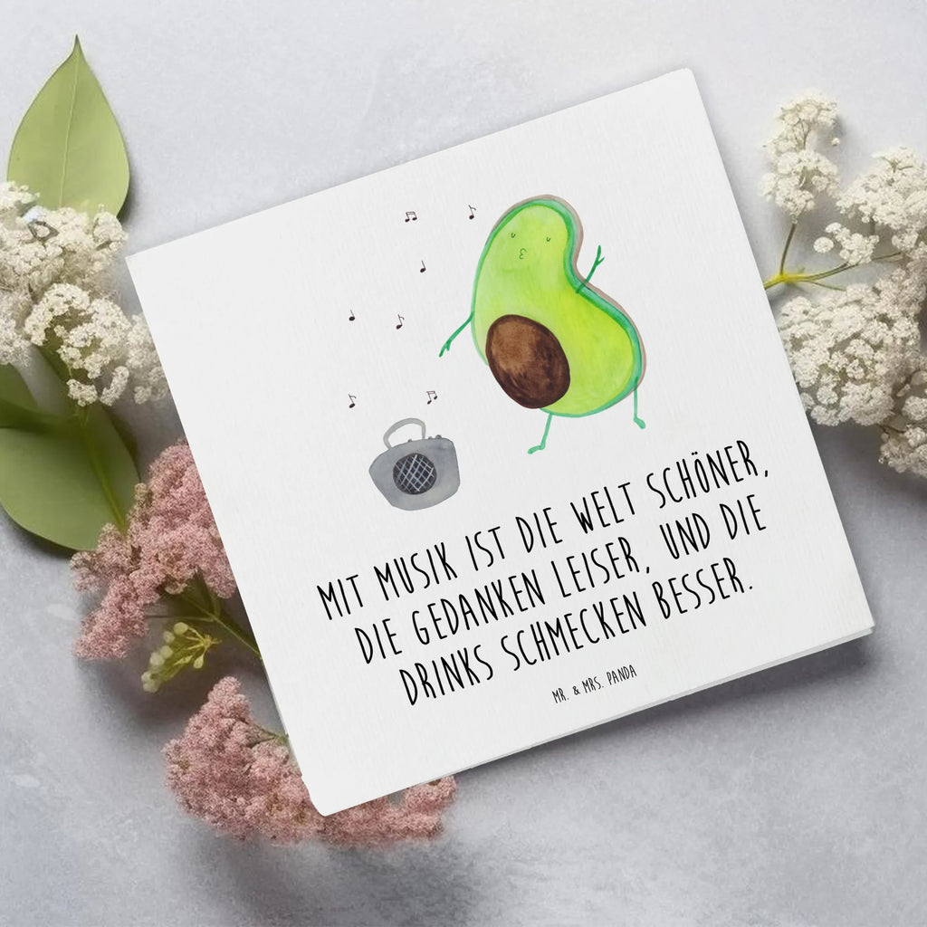 Deluxe Karte Avocado Tanzen Hochwertige Klappkarte, Karte, Hochzeitskarte, Einladungskarte, Geburtstagskarte, Grußkarte, Glückwunschkarte, Klappkarte, Hochwertige Grußkarte, Avocado, Veggie, Vegan, Gesund