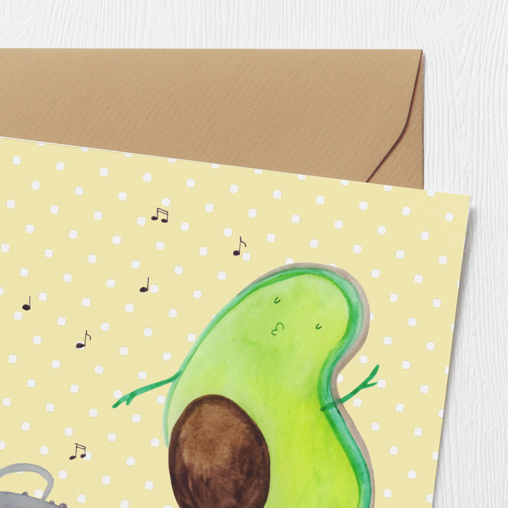 Deluxe Karte Avocado Tanzen Hochwertige Klappkarte, Karte, Hochzeitskarte, Einladungskarte, Geburtstagskarte, Grußkarte, Glückwunschkarte, Klappkarte, Hochwertige Grußkarte, Avocado, Veggie, Vegan, Gesund
