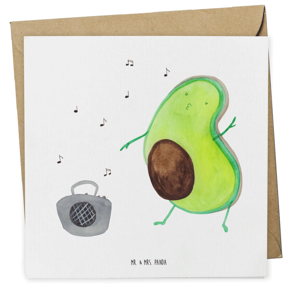 Deluxe Karte Avocado Tanzen Hochwertige Klappkarte, Karte, Hochzeitskarte, Einladungskarte, Geburtstagskarte, Grußkarte, Glückwunschkarte, Klappkarte, Hochwertige Grußkarte, Avocado, Veggie, Vegan, Gesund