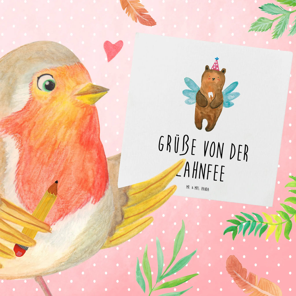 Deluxe Karte Bär Zahnfee Hochwertige Klappkarte, Karte, Hochwertige Grußkarte, Grußkarte, Hochzeitskarte, Einladungskarte, Glückwunschkarte, Geburtstagskarte, Klappkarte, Bär, Teddy, Teddybär, Milchzahn, Fee, Erster Zahn, Zahnfee