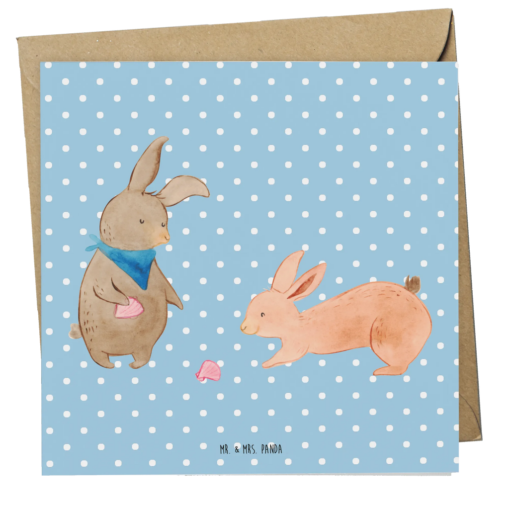 Deluxe Karte Hasen Muschel Einladungskarte, Karte, Hochwertige Klappkarte, Hochwertige Grußkarte, Geburtstagskarte, Glückwunschkarte, Hochzeitskarte, Klappkarte, Grußkarte, Familie, Vatertag, Muttertag, Bruder, Schwester, Mama, Papa, Oma, Opa, Muscheln sammeln, Meer, Muscheln, BFF, Freundinnen, best friends, Freundin, beste Freundin, Hasen