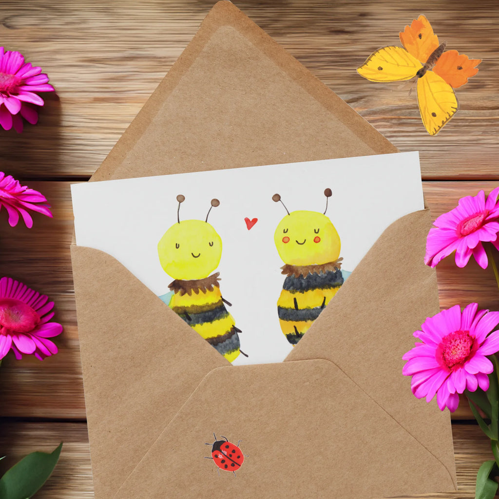 Deluxe Card bee In love Karte, Hochwertige Grußkarte, Hochzeitskarte, Glückwunschkarte, Geburtstagskarte, Hochwertige Klappkarte, Einladungskarte, Klappkarte, Grußkarte, Biene, Wespe, Hummel