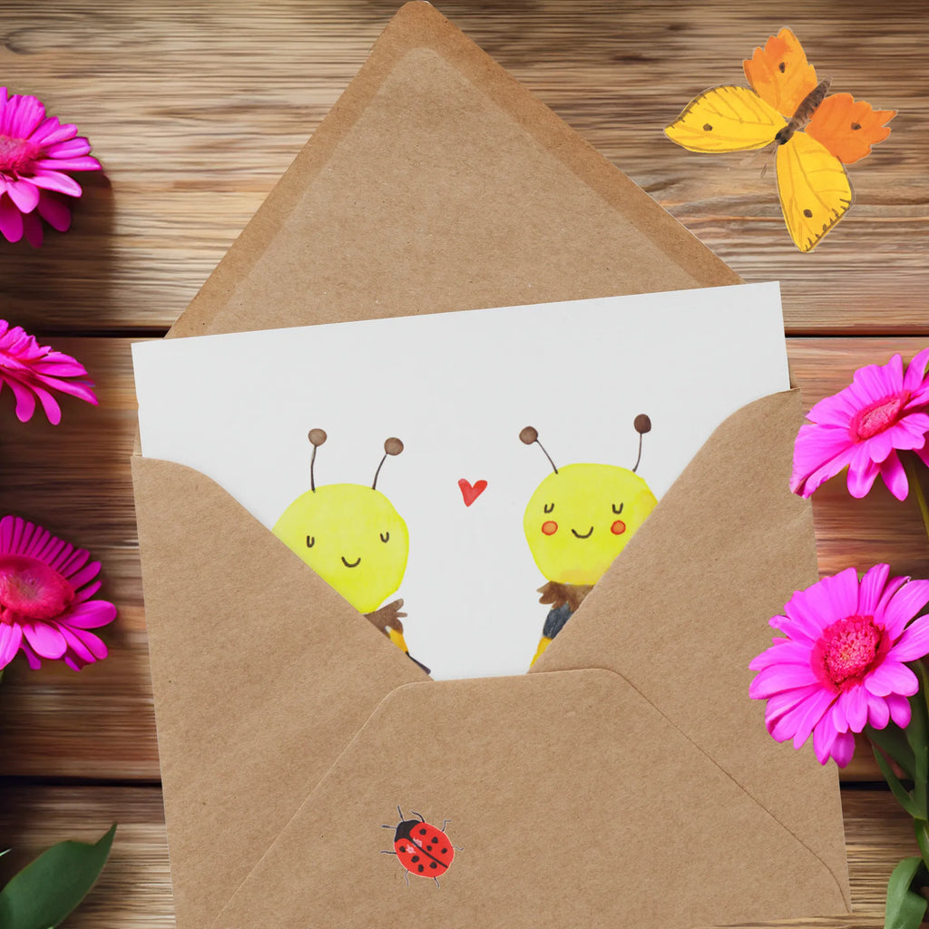 Deluxe Card bee In love Karte, Hochwertige Grußkarte, Hochzeitskarte, Glückwunschkarte, Geburtstagskarte, Hochwertige Klappkarte, Einladungskarte, Klappkarte, Grußkarte, Biene, Wespe, Hummel