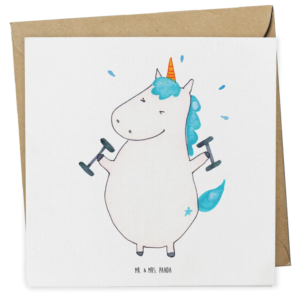 Deluxe Karte Einhorn Fitness Einladungskarte, Glückwunschkarte, Grußkarte, Geburtstagskarte, Hochzeitskarte, Karte, Hochwertige Klappkarte, Hochwertige Grußkarte, Klappkarte, Einhorn, Einhörner, Einhorn Deko, Unicorn, Fitnessstudio, Fitness, Pumpen, Diät, Sport, Sixpack, Abnehmen, Geräte, Gym