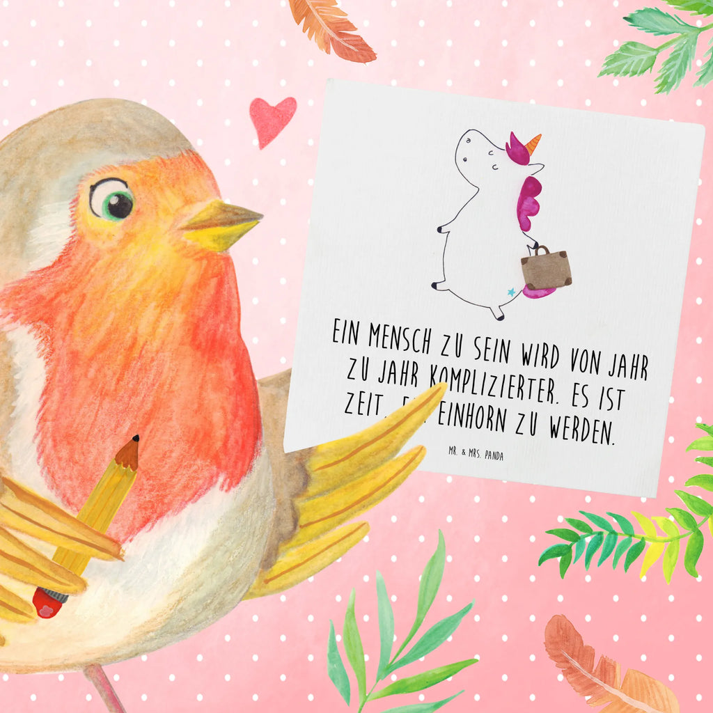 Deluxe Karte Einhorn Koffer Glückwunschkarte, Karte, Hochwertige Grußkarte, Einladungskarte, Grußkarte, Hochzeitskarte, Klappkarte, Hochwertige Klappkarte, Geburtstagskarte, Einhorn, Einhörner, Einhorn Deko, Unicorn, witzig, Reise, Verreisen, Spaß, albern, Gepäck, lustig, Abenteuer, unicorn, Erwachsen, Koffer, Kind