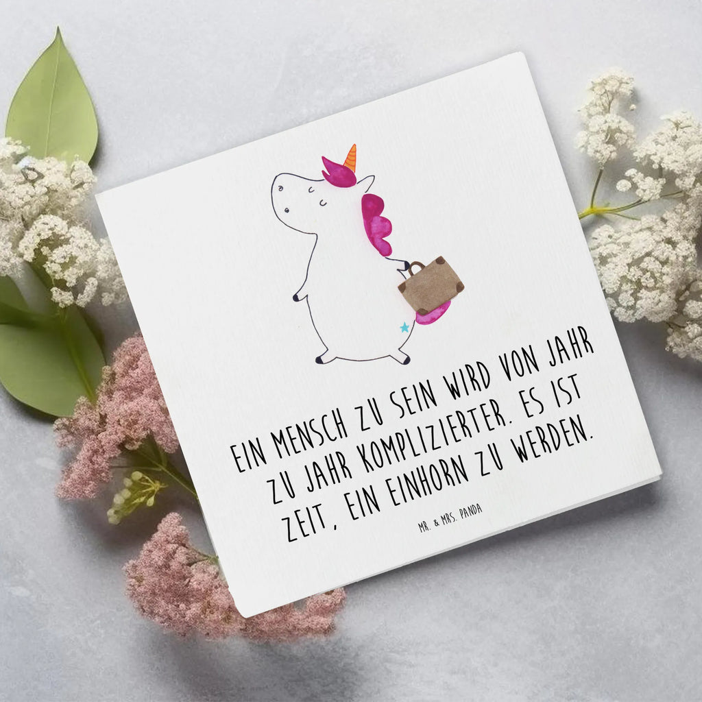 Deluxe Karte Einhorn Koffer Glückwunschkarte, Karte, Hochwertige Grußkarte, Einladungskarte, Grußkarte, Hochzeitskarte, Klappkarte, Hochwertige Klappkarte, Geburtstagskarte, Einhorn, Einhörner, Einhorn Deko, Unicorn, witzig, Reise, Verreisen, Spaß, albern, Gepäck, lustig, Abenteuer, unicorn, Erwachsen, Koffer, Kind