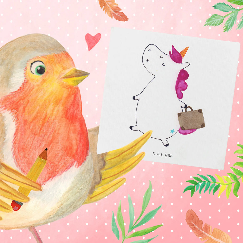 Deluxe Karte Einhorn Koffer Glückwunschkarte, Karte, Hochwertige Grußkarte, Einladungskarte, Grußkarte, Hochzeitskarte, Klappkarte, Hochwertige Klappkarte, Geburtstagskarte, Einhorn, Einhörner, Einhorn Deko, Unicorn, witzig, Reise, Verreisen, Spaß, albern, Gepäck, lustig, Abenteuer, unicorn, Erwachsen, Koffer, Kind