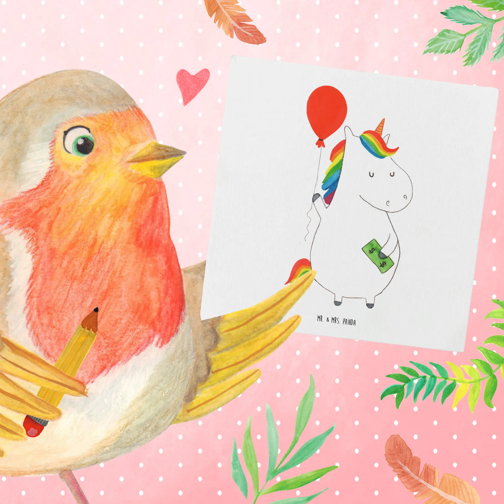 Deluxe Karte Einhorn Luftballon Karte, Glückwunschkarte, Hochzeitskarte, Einladungskarte, Hochwertige Grußkarte, Hochwertige Klappkarte, Grußkarte, Geburtstagskarte, Klappkarte, Einhorn, Einhörner, Einhorn Deko, Unicorn, Luftballon, Geschenk, Geld, Freundin, Freude, Lebenslust