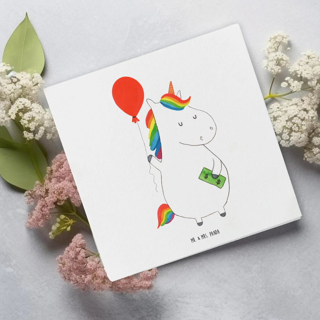 Deluxe Karte Einhorn Luftballon Karte, Glückwunschkarte, Hochzeitskarte, Einladungskarte, Hochwertige Grußkarte, Hochwertige Klappkarte, Grußkarte, Geburtstagskarte, Klappkarte, Einhorn, Einhörner, Einhorn Deko, Unicorn, Luftballon, Geschenk, Geld, Freundin, Freude, Lebenslust