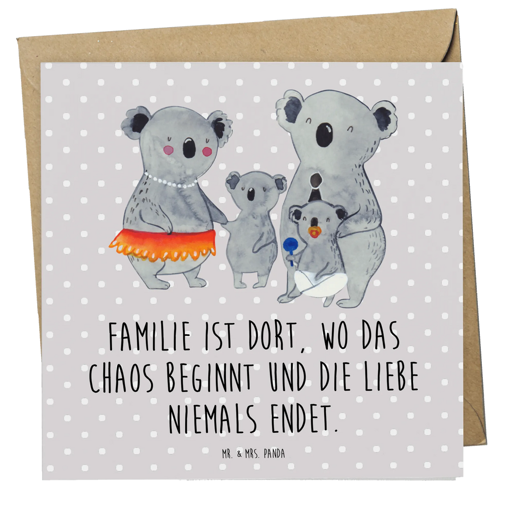 Deluxe Karte Koala Familie Karte, Geburtstagskarte, Einladungskarte, Hochwertige Klappkarte, Glückwunschkarte, Hochwertige Grußkarte, Klappkarte, Grußkarte, Hochzeitskarte, Familie, Vatertag, Muttertag, Bruder, Schwester, Mama, Papa, Oma, Opa, Kinder, Familienleben, Koala, Family, Geschwister, Koalas