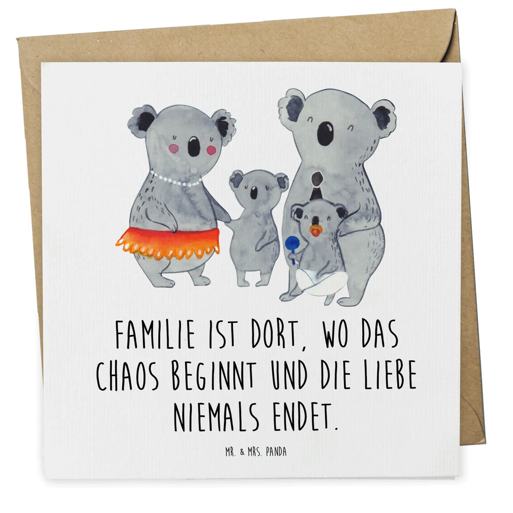 Deluxe Karte Koala Familie Karte, Geburtstagskarte, Einladungskarte, Hochwertige Klappkarte, Glückwunschkarte, Hochwertige Grußkarte, Klappkarte, Grußkarte, Hochzeitskarte, Familie, Vatertag, Muttertag, Bruder, Schwester, Mama, Papa, Oma, Opa, Kinder, Familienleben, Koala, Family, Geschwister, Koalas
