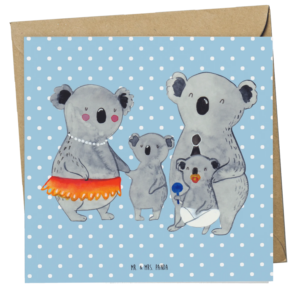 Deluxe Karte Koala Familie Karte, Geburtstagskarte, Einladungskarte, Hochwertige Klappkarte, Glückwunschkarte, Hochwertige Grußkarte, Klappkarte, Grußkarte, Hochzeitskarte, Familie, Vatertag, Muttertag, Bruder, Schwester, Mama, Papa, Oma, Opa, Kinder, Familienleben, Koala, Family, Geschwister, Koalas