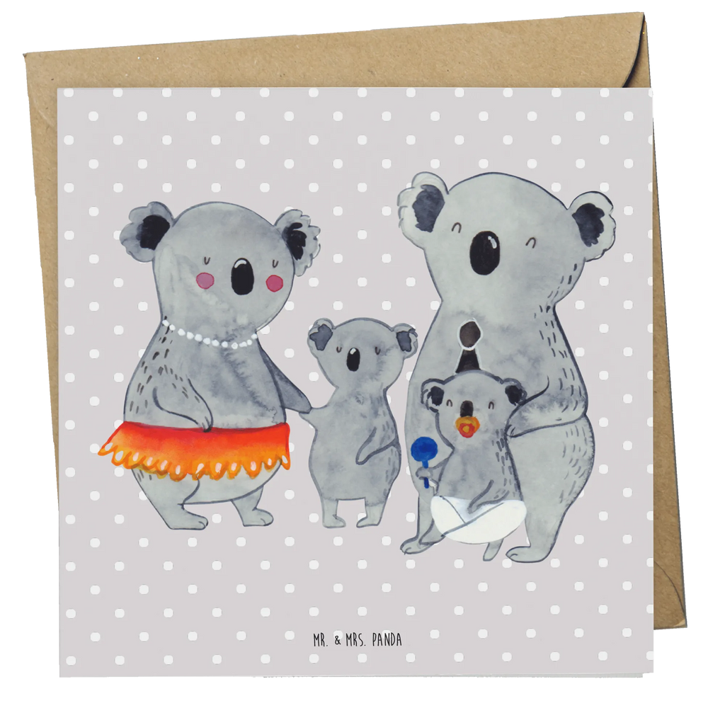 Deluxe Karte Koala Familie Karte, Geburtstagskarte, Einladungskarte, Hochwertige Klappkarte, Glückwunschkarte, Hochwertige Grußkarte, Klappkarte, Grußkarte, Hochzeitskarte, Familie, Vatertag, Muttertag, Bruder, Schwester, Mama, Papa, Oma, Opa, Kinder, Familienleben, Koala, Family, Geschwister, Koalas