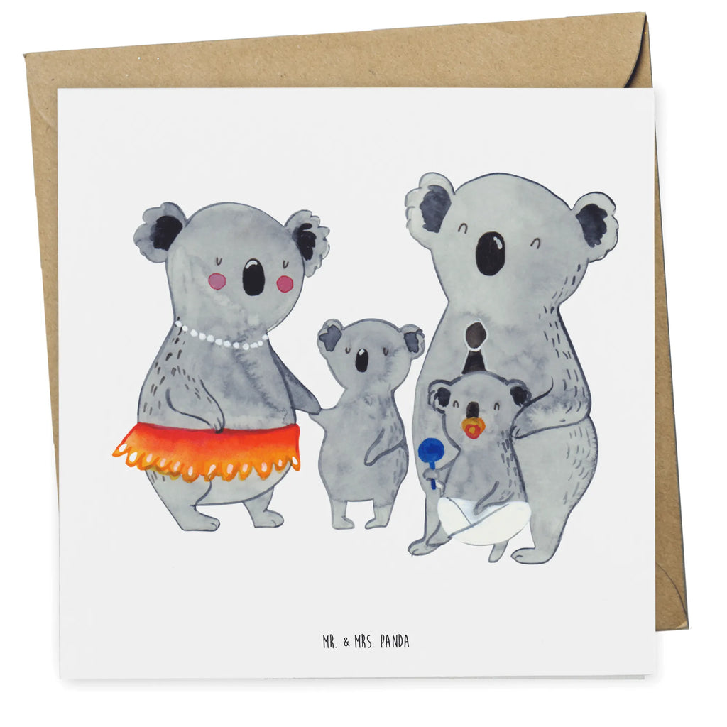 Deluxe Karte Koala Familie Karte, Geburtstagskarte, Einladungskarte, Hochwertige Klappkarte, Glückwunschkarte, Hochwertige Grußkarte, Klappkarte, Grußkarte, Hochzeitskarte, Familie, Vatertag, Muttertag, Bruder, Schwester, Mama, Papa, Oma, Opa, Kinder, Familienleben, Koala, Family, Geschwister, Koalas