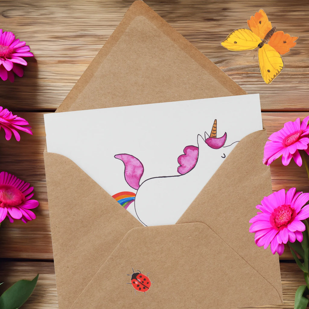 Deluxe Karte Einhorn Pupsen Hochwertige Grußkarte, Glückwunschkarte, Klappkarte, Karte, Geburtstagskarte, Hochwertige Klappkarte, Einladungskarte, Grußkarte, Hochzeitskarte, Einhorn, Einhörner, Einhorn Deko, Unicorn, lustig, Glitzer, Erwachsenwerden, Freundin, Regenbogen, Pups, Spaß, Einhornpower